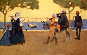 ビッグゲームハンター、「ライトサイドオブエジプト」、1908年 作： Lance Thackeray
