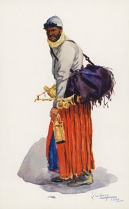 エジプトの人々シロップ売り、シャルバトリ（カラーリトグラフ）