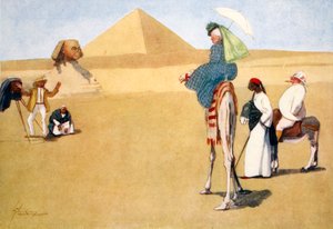 「ピラミッドでポーズ」、1908年。 作： Lance Thackeray