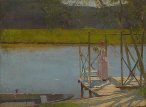 ボートの横の女性、1875-85年頃 作： Laszlo Mednyanszky