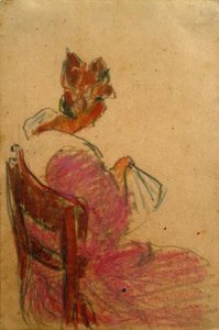無題（椅子に座っている女性、右から） 作： Laszlo Moholy Nagy