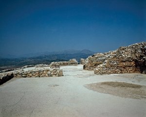 王宮のメガロン：ペロポネソス半島の古代都市ミケネスの遺跡（紀元前1500～1100年）ギリシャ