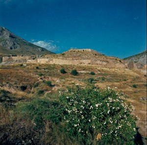 ペロポネソス半島の古代都市ミケネス遺跡の眺め（紀元前1500～1100年）ギリシャ 作： Late Helladic Period Mycenaean