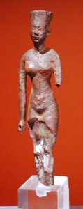 女神のフィギア（ブロンズ 作： Late Period Egyptian