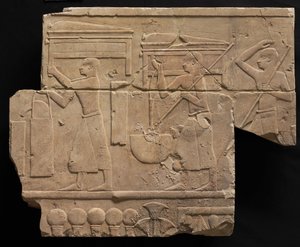 墓装備のある男性、紀元前667-647年 作： Late Period Egyptian