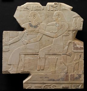 座っているカップル：Mentuemhatの祖先、紀元前667〜647年 作： Late Period Egyptian