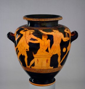 ヘラクレスとブシリスが描かれたアッティカの赤像スタムノス（前460年頃 作： Late follower of the Berlin Painter