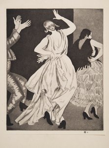 スペインのダンサーNo.1、パブ。 1923年。 作： Laura Knight