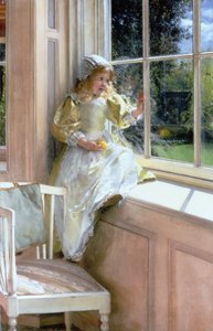 外を見るO &39;ウィンドウ（サンシャイン）（キャンバスに油彩） 作： Laura Theresa  Alma Tadema