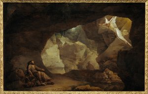 聖フランチェスコの風景 - 聖フランチェスコのいる風景 ... 作： Laurent de (workshop of) La Hyre