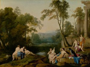 風景の中のダイアナと彼女のニンフ、1644