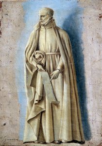 聖イグナスが教団の規則を記した巻物を手にしている様子 ローラン・ド・ラ・ハイル（1606-1656）によるカマイユ付きの絵画（キャンバス） 17世紀 日0.33 x 0.23 m Paris.ルーヴル美術館 作： Laurent de la Hyre