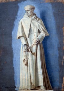 鎖を持って立っているサン・ジャン・デ・マタ ローラン・ド・ラ・エール（1606-1656）によるカンバスにカマイユを使った絵画 17世紀 日0.33 x 0.23 m パリルーヴル美術館 作： Laurent de la Hyre