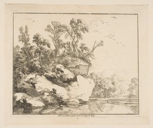 覆われた岩、1640年。 作： Laurent de la Hyre