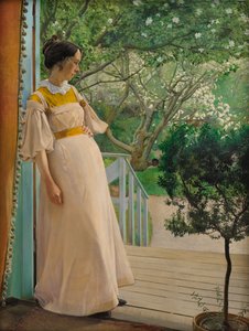 お庭の玄関に。 アーティストの妻、1897 年。