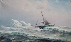 北西航路の船 Gjoa 作： Lauritz Haaland