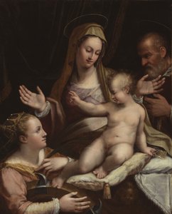 アレクサンドリアの聖カタリナの聖家族、1581 作： Lavinia Fontana