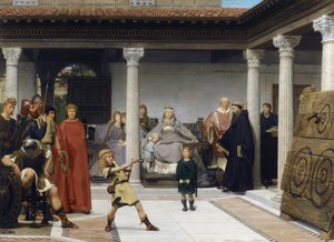 クロティルダとクロービスの子供たちの教育-ローレンスアルマタデマの絵画 作： Lawrence Alma Tadema