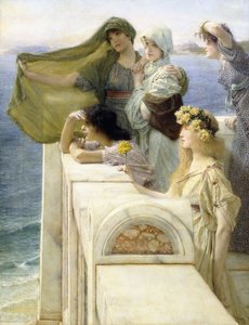 アフロディーテのゆりかごで 作： Lawrence Alma Tadema