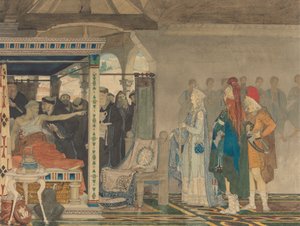 Praetextatus の死の床でフレデゴンダ 作： Lawrence Alma Tadema
