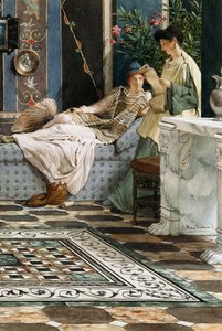 不在者からの手紙、1871 作： Lawrence Alma Tadema