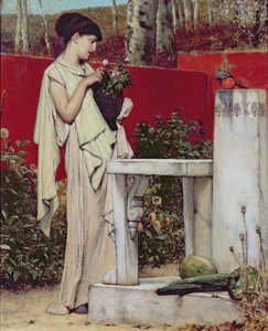 花瓶を持つ女性