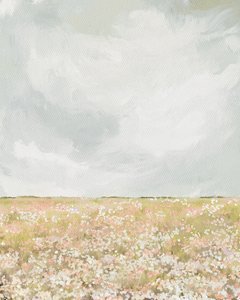 芽吹く野原、2023年頃（ミクストメディア） 作： Leah Straatsma