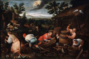 シリーズ「シーズン」の8月、16世紀後半または17世紀初頭 作： Leandro Bassano