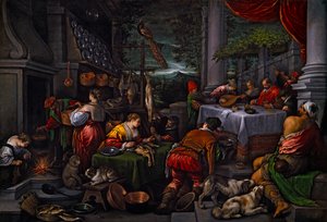 ラザロとダイヴス 1570年頃 油彩・カンヴァス 作： Leandro Bassano
