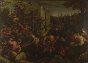 バベルの塔、ca。 1600 作： Leandro Bassano
