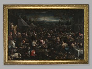 小さな市場、c.1580-82 作： Leandro da Ponte Bassano