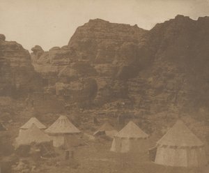 探検隊のキャンプ、ペトラ、1852年 作： Leavitt Hunt.