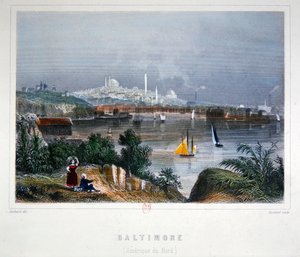 A View of Baltimore（カラースチールエングレーヴィング） 作： Lechard Lechard