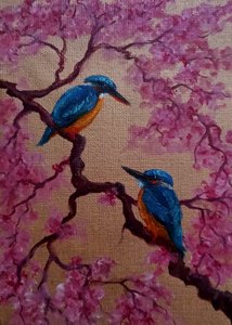 Blossom Birds, 2024（キャンバスに油彩）