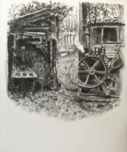 うなぎパイテクスチャ、2016年（紙に木炭） 作： Lee Campbell