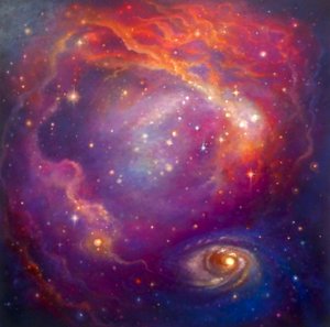 星雲アメジスト、2023年（キャンバスに油彩） 作： Lee Campbell