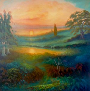 緑豊かな風景、2022 作： Lee Campbell