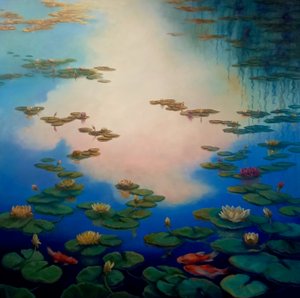 スイレンと金魚、2021 作： Lee Campbell