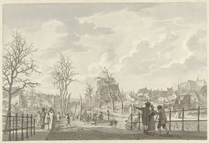1807 年 1 月 12 日の火薬災害後のライデンのラーペンブルクの遺跡 作： Leendert Overbeek