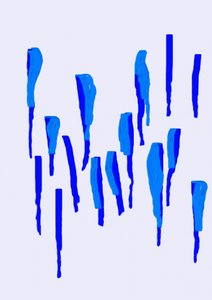 流れるような青い形 作： 