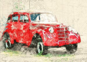 赤い古い車