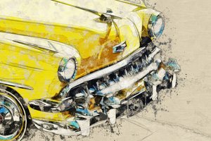 イエロー・クロームのクラシックカー