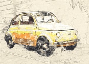 黄色い古い車