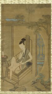 女性の幻想化、清朝、康西時代、1700〜22年頃 作： Leng Mei
