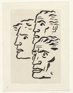 3人の男の顔 作： Leo Gestel (signed by artist)