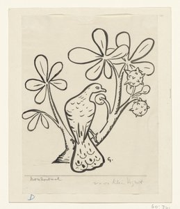 栗の木の枝に鳩 作： Leo Gestel (signed by artist)