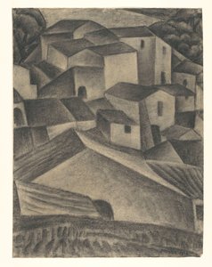 イタリアの村の家 作： Leo Gestel (signed by artist)