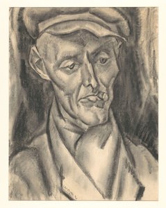 キャップと葉巻を持つ男 作： Leo Gestel (signed by artist)