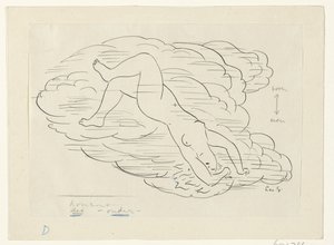 雲の中の裸の女性 作： Leo Gestel (signed by artist)