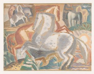 風景の中の馬 作： Leo Gestel (signed by artist)